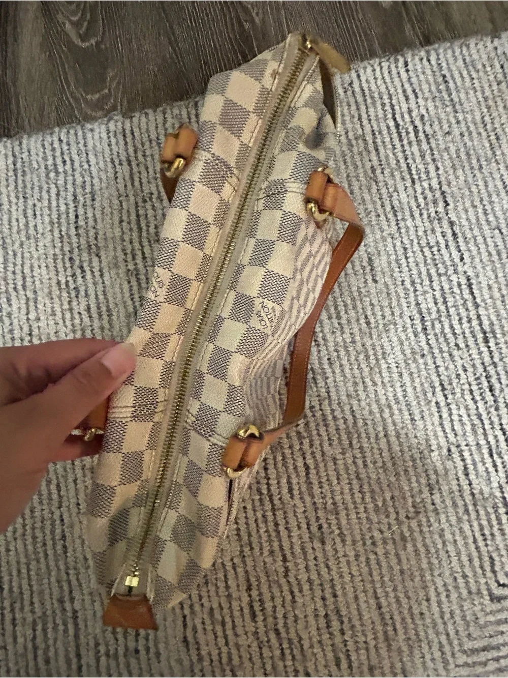 Louis Vuitton Totally PM Tote Bag Canvas Damier Azur Shoulder Bag